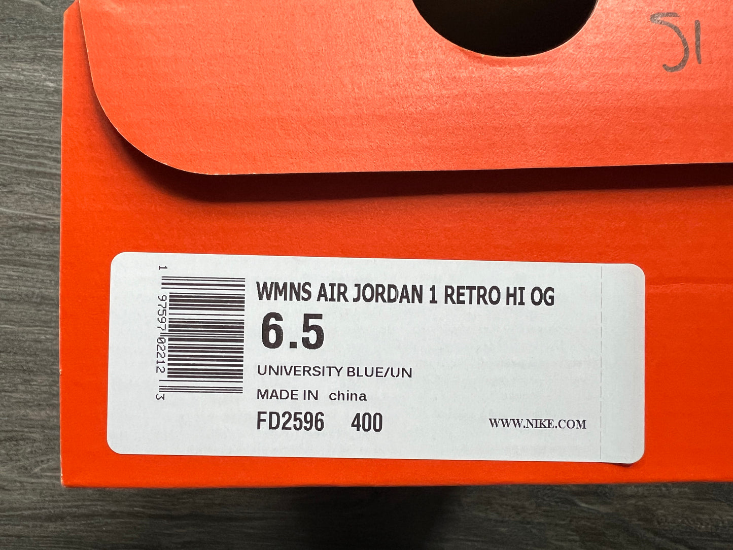 Air Jordan 1 Retro HI OG WMNS 6.5