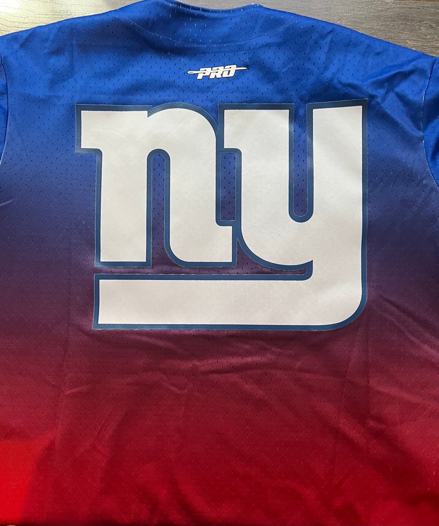 NFL NEW YORK GIANTS TEAM MEN S MESH BUTTON DOWN JERSEY ROYAL BLUE RED Pro Standard