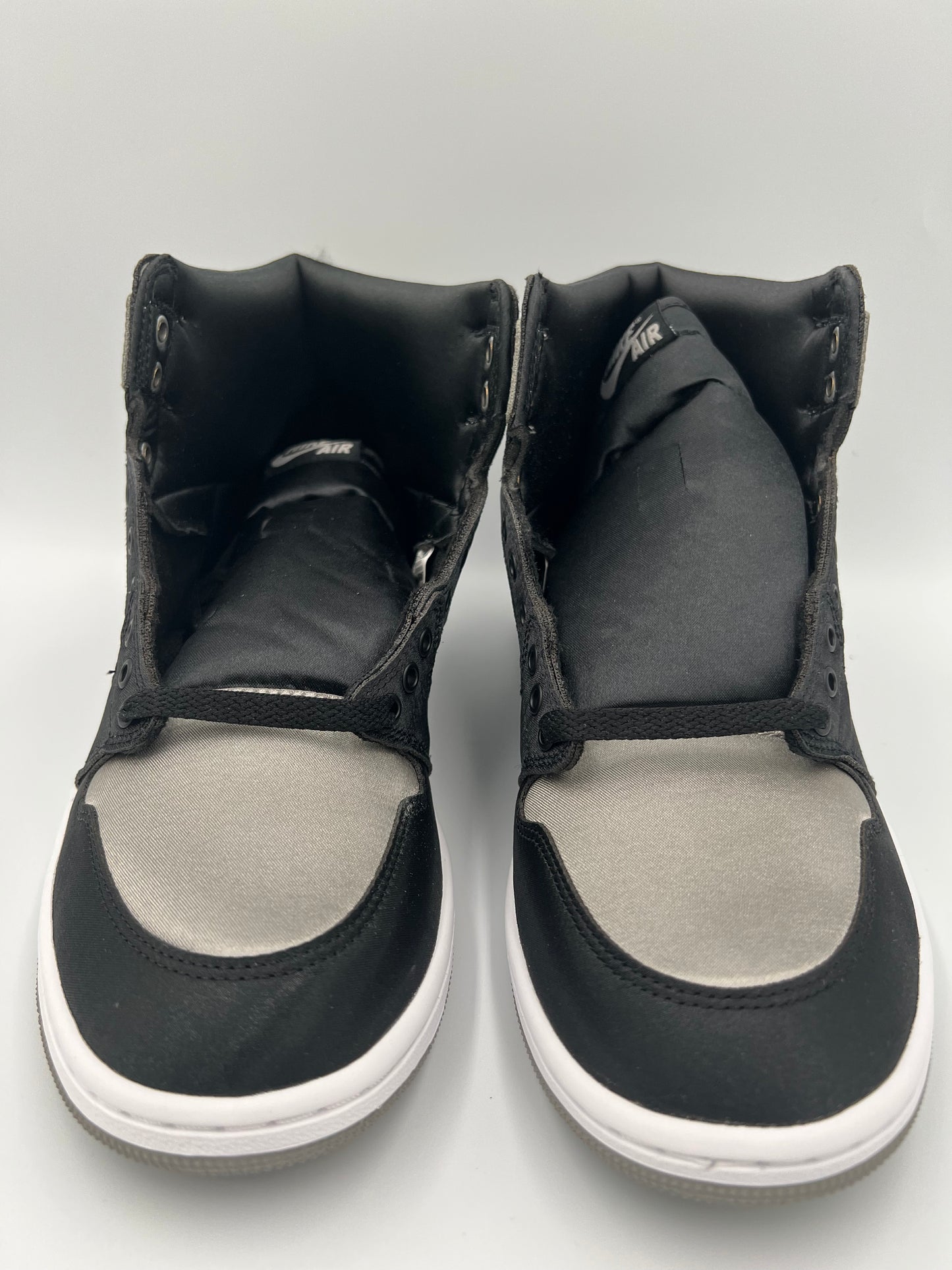 Women’s Air Jordan 1 Retro High OG satin black & silver size 9.5 & 10