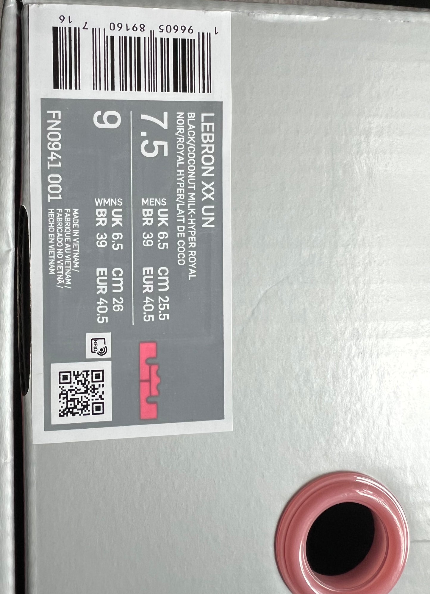 Lebron XX UN Speak your Truth size 7.5
