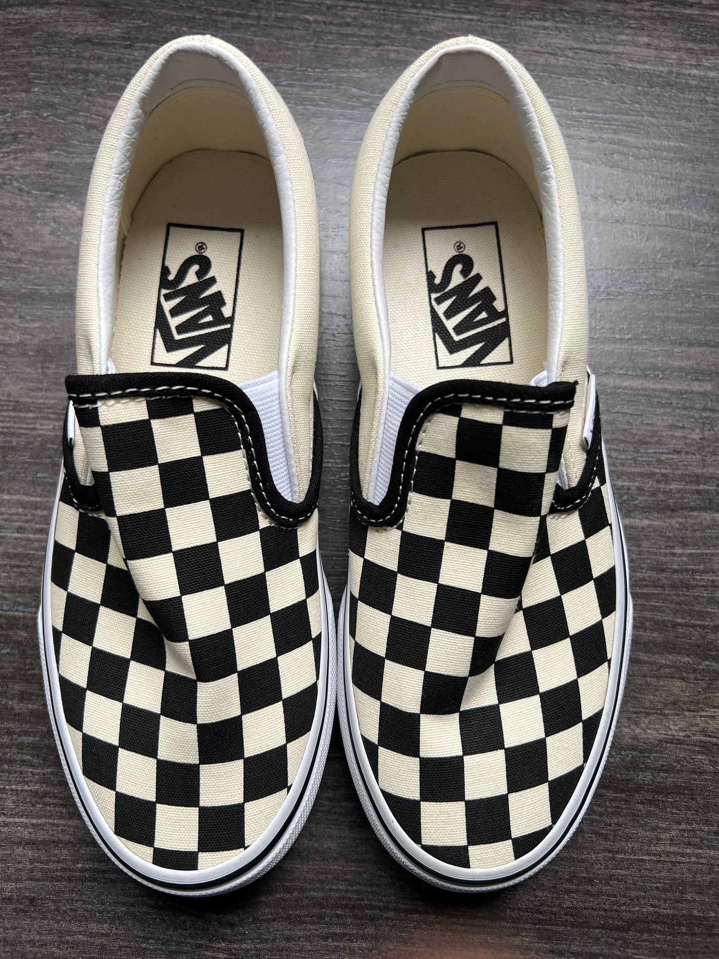 Vans classic slip-on 3.5 y off white checkerboard
