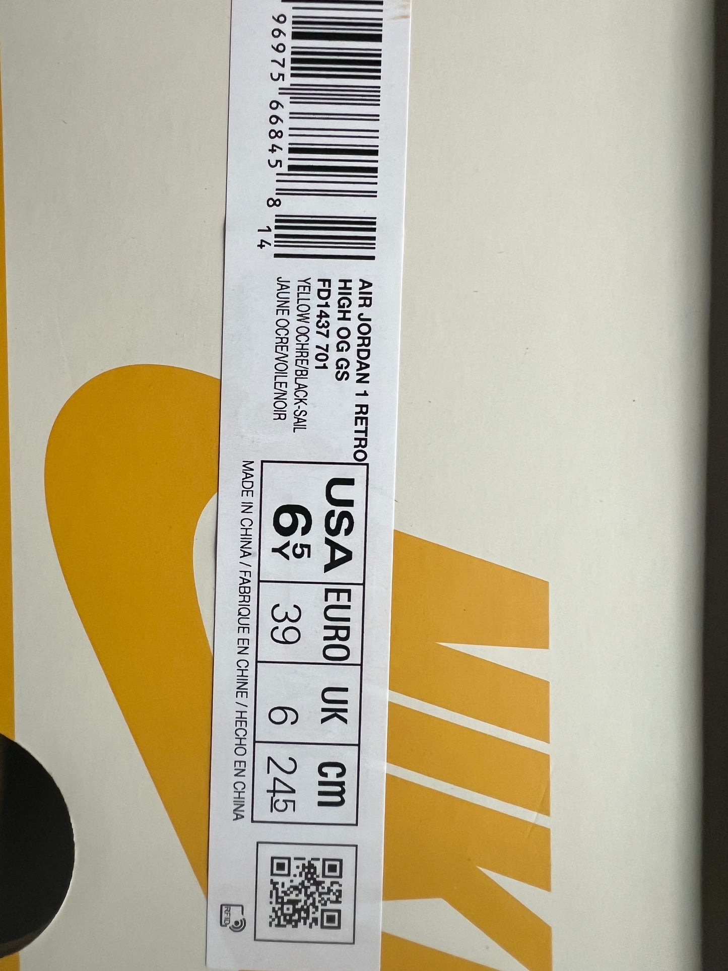 Air Jordan 1 Retro High OG GS 6.5y